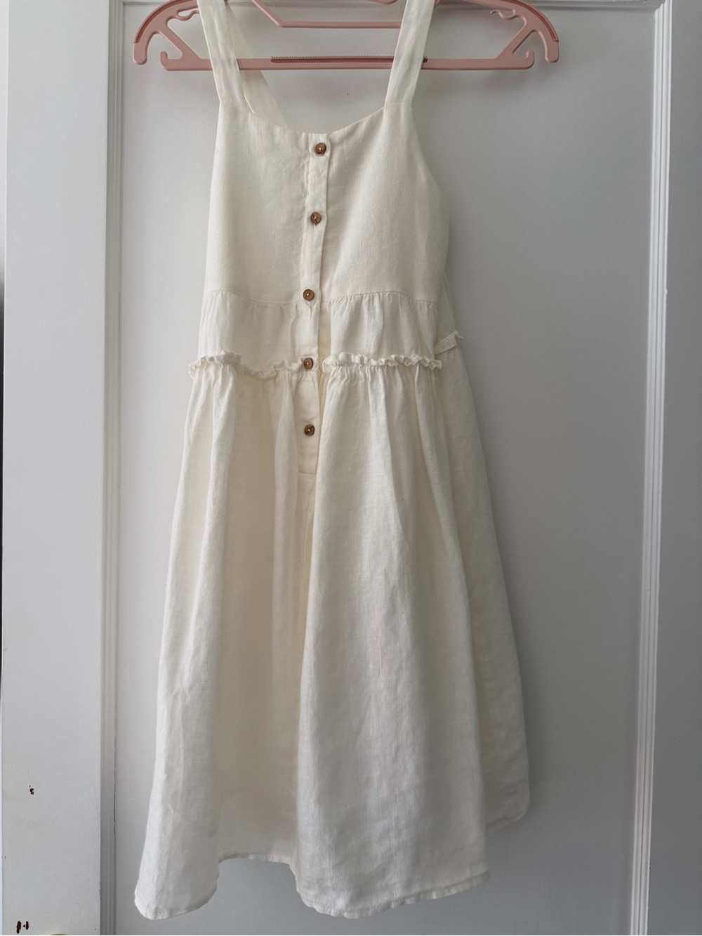 Zara Cream linen dress with ruffle  Detail
